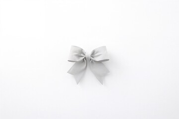 Wall Mural - Lone gray ribbon on a white background