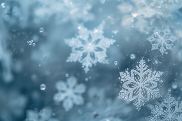 Wall Mural - Macro Photography of Snow Crystals Using Helios Lens