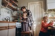 © dsheremeta - Mother teaching daughter cooking in domestic kitchen