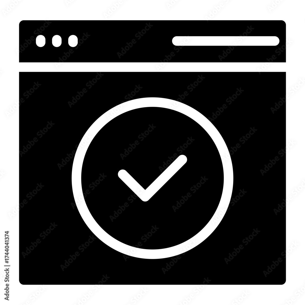 Approved icon glyph style vector illustration