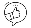 © tutti_frutti - Outlined thumbs up gesture inside speech bubble