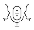 © tutti_frutti - Minimalist line art of a microphone with two outlines of people talking