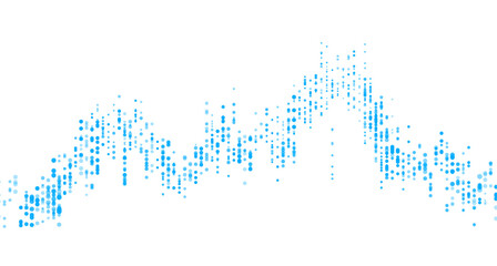 Wall Mural - Abstract dotted financial graph chart sparkling background. Vector minimal tech design