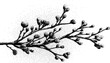 © Artem - Delicate branches in detailed dotwork stippling illustrative art for texture and design