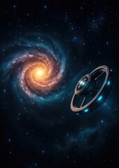 Wall Mural - Futuristic galaxy spaceship exploration