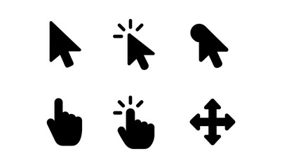 Wall Mural - Minimalist cursor icons: click and pointer set for ui and ux design