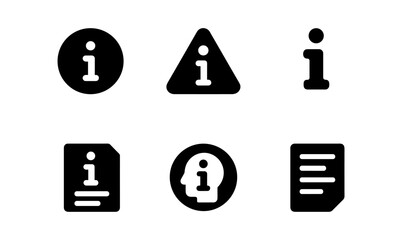 Set of information symbol icons in minimalist style for web and print design
