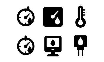 Wall Mural - Essential weather and time icons for ui design in solid style