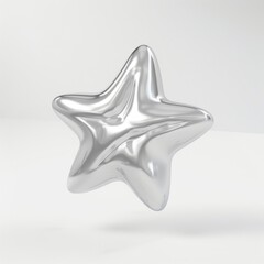 Wall Mural - A star silver shape simplicity.