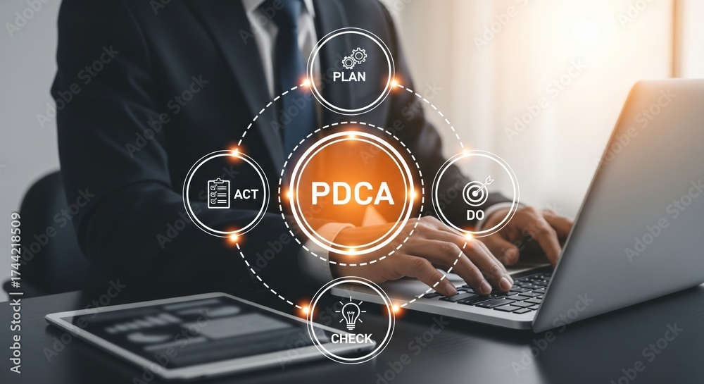 PDCA Cycle Diagram for Business Process Improvement with Plan Do Check ...