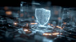 © Benjamin - Digital shield hovering over circuitry representing robust cybersecurity that fortifies infrastructure and builds trust in connected systems.