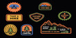 © Partha - Collection of outdoor adventure themed badges and patches with inspirational quotes for travel and exploration
