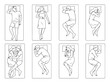 © Pro designer Arnov - Human Sleeping Positions Line Art Vector Illustration