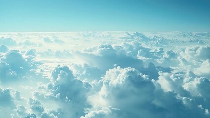 Wall Mural - Video clip Aerial view of clouds from an airplane window