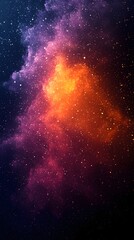 Canvas Print - Dark Purple and Orange Gradient Background with Starry Effect