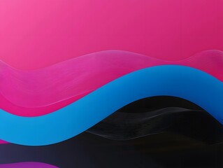 Canvas Print - Abstract Gradient Waves in Magenta, Pink, Blue, and Black Colors