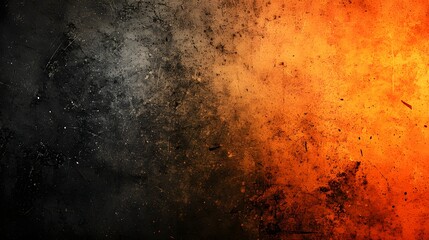 Canvas Print - Grungy Orange and Black Gradient Background with Grainy Texture