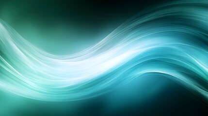 Canvas Print - Abstract Swirling Waves of Teal, Blue, Green, and White Tones