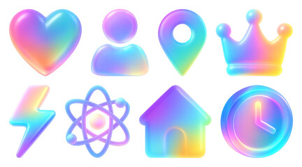 Wall Mural - Colorful gradient icons collection