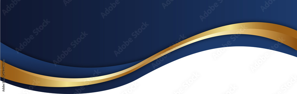 Elegant Blue and Gold Wave Abstract Background Stock Illustration ...