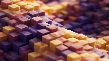 Abstract 3D Cubes Pattern Background with Warm Colors.