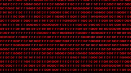 Abstract binary code animation video. binary code stream.Binary code on a dark background. Hacker attacks and cyber security concept.Full screen of binary code background. 4k animation
