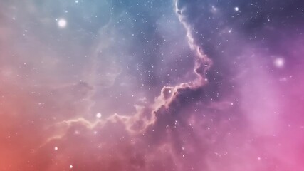 Wall Mural - Vibrant Cosmic Nebula with Swirling Colors and Distant Stars.