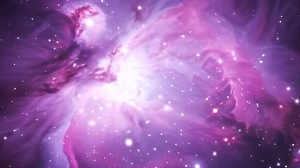 Wall Mural - Vibrant Purple Nebula with Stars and Cosmic Dust.