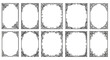 © Gabriel - Illustration showing a collection of ten decorative rectangular frames with floral corner designs
