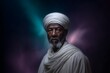 © Mariam - Elderly man wearing traditional robe and white turban with white beard looking serene