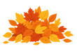 © PNG Kingdom  - Autumn leaves pile illustration with falling foliage, collecting into a heap, seasonal nature graphic, transparent background