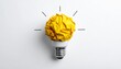 © Nashihal - Light bulb made of yellow scrap paper ball, creative thinking concept