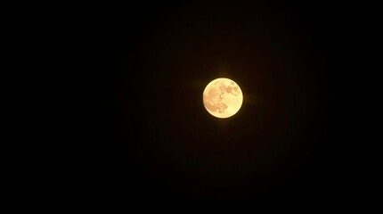 Wall Mural - Silhouette of the moon over a warm, dark and soft fine art photography background, the backlight creates a soft glow