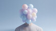 © Kanomaoi - A cluster of pastel bubbles replaces the head of a person shown.