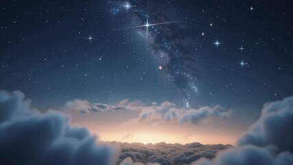 Wall Mural - Night Sky Stars Milky Way Clouds Dreamscape Background