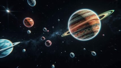 Wall Mural - Space Planets Galaxy Universe Sci-Fi Exploration Cosmic Art