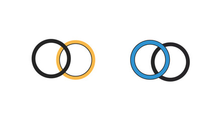 Wall Mural - Interlocking colorful rings create a visually appealing abstract design element