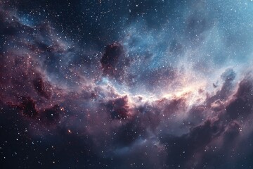 Wall Mural - Stunning night sky revealing swirling galaxies and distant stars captured in a vast astronomical landscape