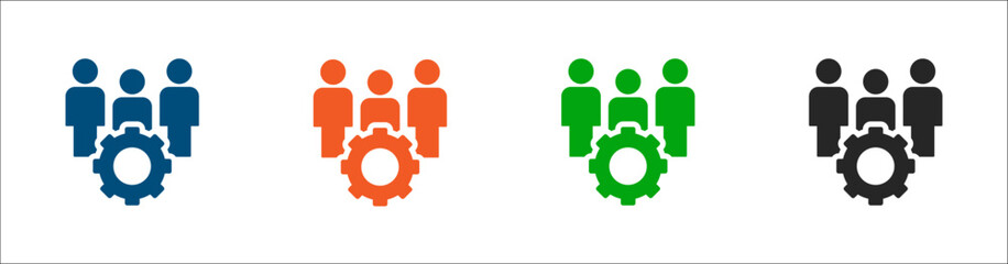 Team development icon. Solid vector icon.