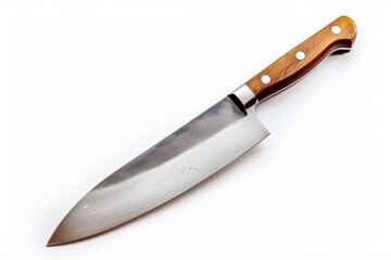 Chef s Knife Elegance Sharp Blade Wooden Handle Precision Cutlery Culinary on transparent background