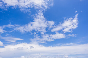 Wall Mural - clear blue sky background,clouds with background, blue sky background with tiny clouds. white fluffy