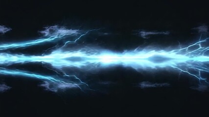 Wall Mural - video clip Lightning flashes in the darkness