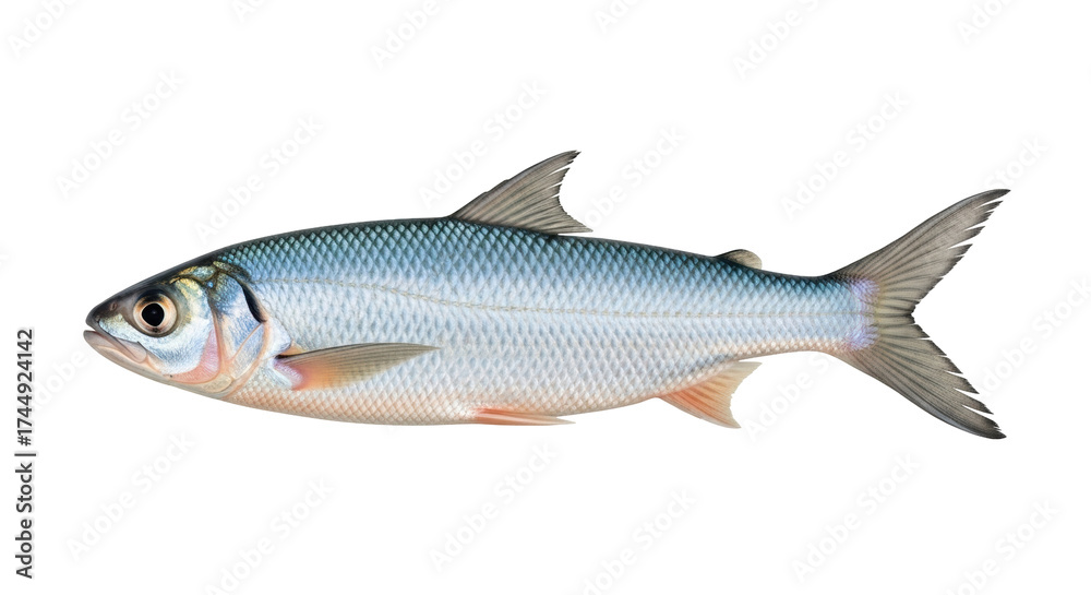 Hanos Fish Isolated Milkfish Chanos chanos silvery finfish for sushi sashimi ocean ...