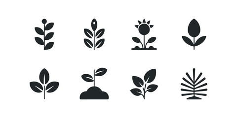 Wall Mural - Set of Plant Growth Icons