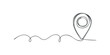 © Maestro - Abstract continuous line drawing of a location pin symbol with a winding path