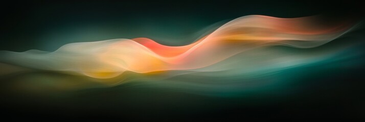 Canvas Print - Abstract Dark Swirl with Mysterious Fluid Dynamics and Glowing Light Waves Creating Stunning Art