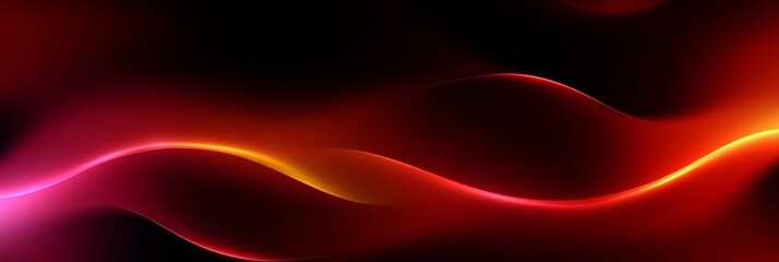 Canvas Print - Abstract Dark Gradient Background with Red Wave Patterns and Glowing Textures for Modern Designs