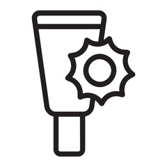 Wall Mural - sunscreen line icon