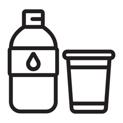 Wall Mural - water bottle line icon