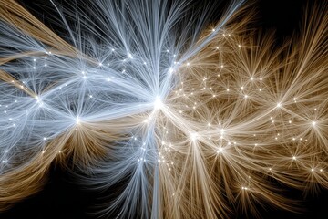 Wall Mural - Complex Ethereal Digital Neural Networks Analyzing Advanced Financial Data and Insights Efficiently